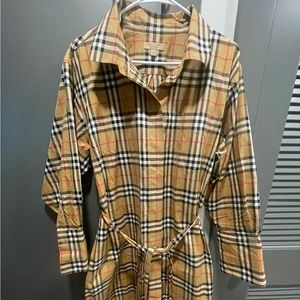 Vintage Check Cotton Tie-waist Shirt Dress size 12US 14UK used worn once